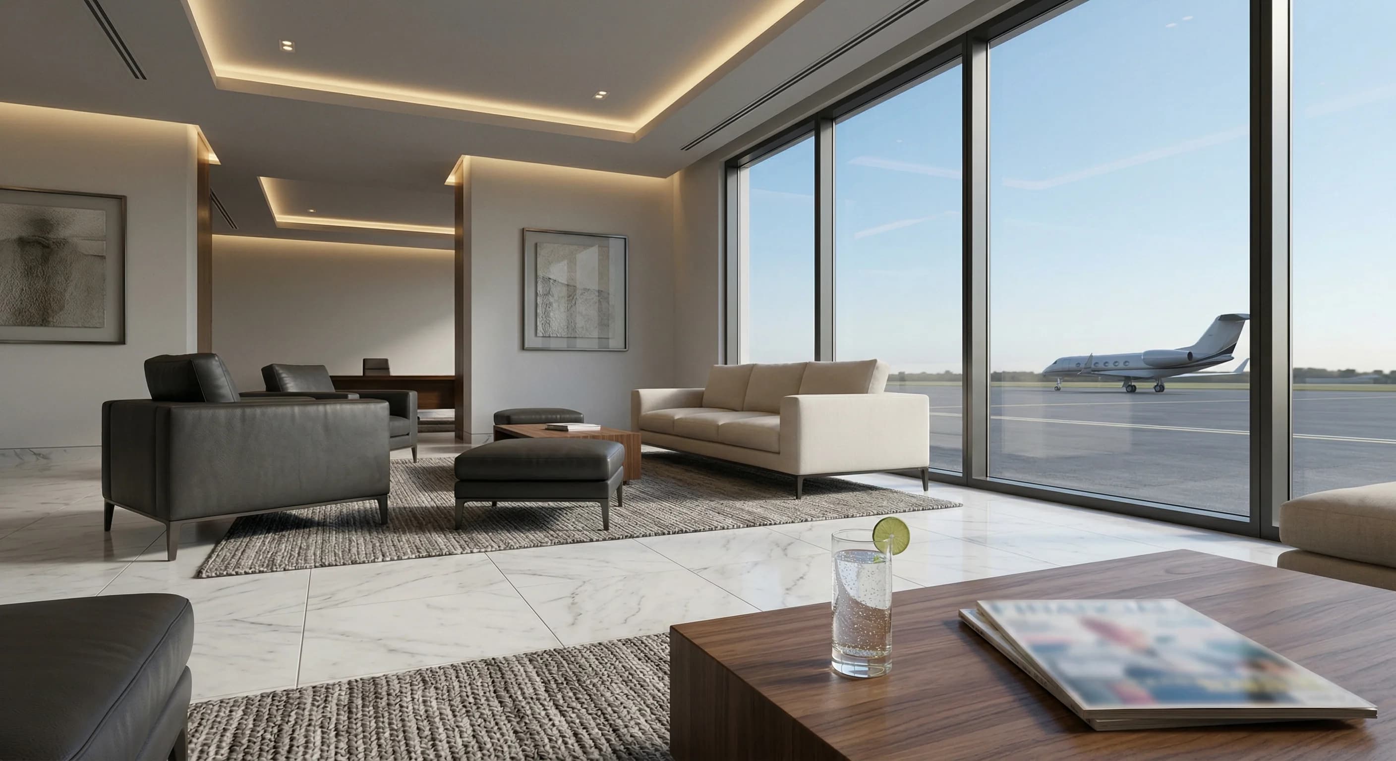 Private aviation VIP lounge — luxury ground-to-air handover in Sicily