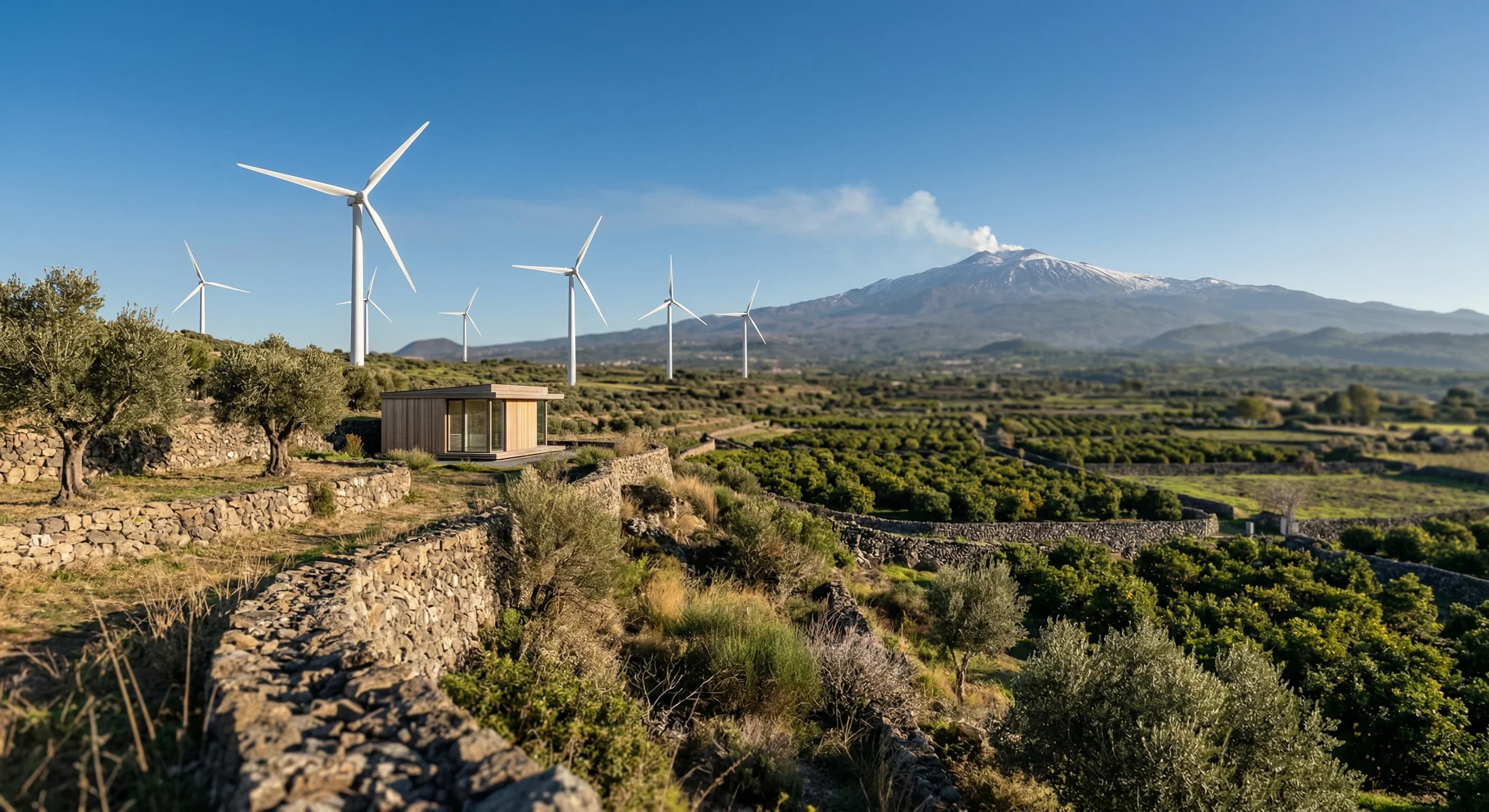Green Sicilian landscape and Mount Etna view — sustainable travel with Green Class
