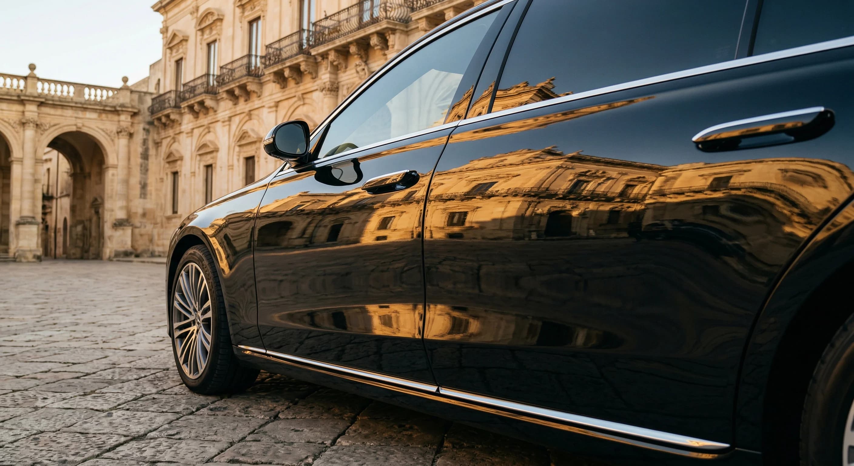 Hourly chauffeur service — luxury car detail