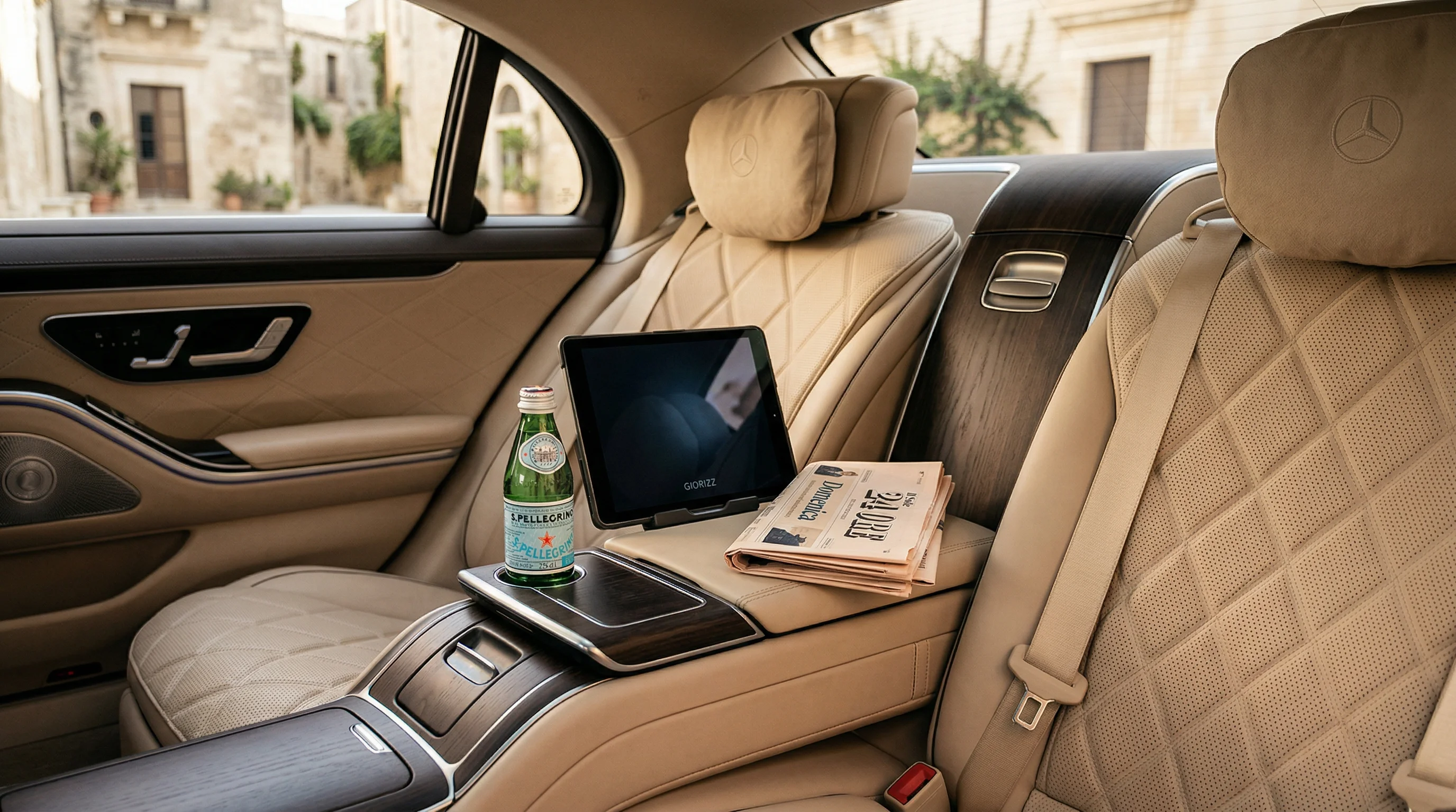 Premium sedan interior — agency booking portal